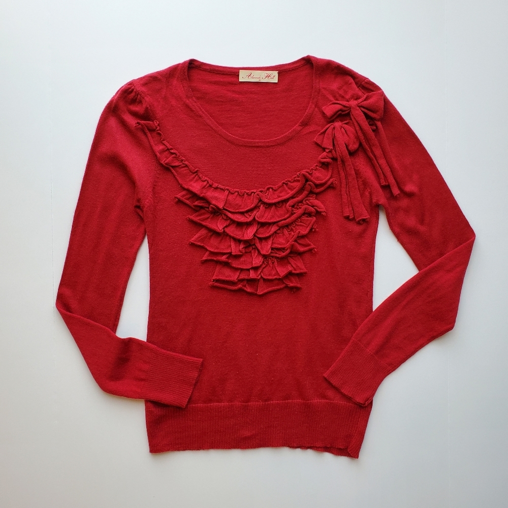 Alannah Hill Red Ruffle Holiday Sweather